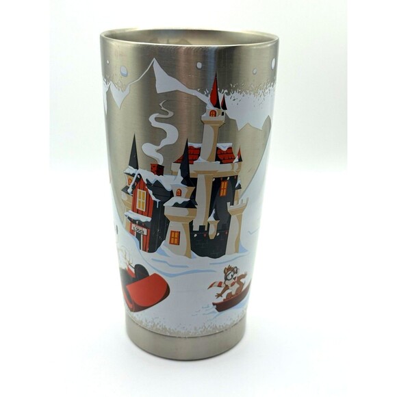 Disney  Dashing Through The Snow Stainless Steel Tumbler Mickey & Friends - Picture 5 of 8